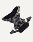 Blue plaid backpack harness with metal buckles Le Noof