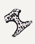 Cow print dog harness made by Le Noof