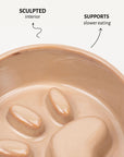 Beige Slow feeder Dog Bowl