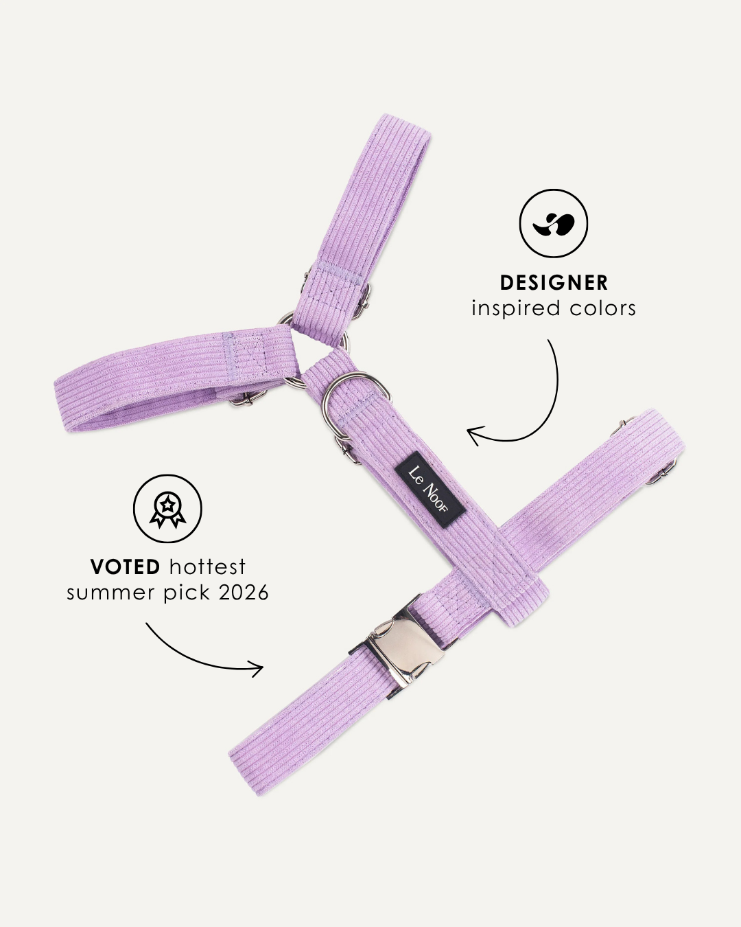 Lavender corduroy step in harness by Le noof