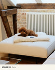 Cream White Boucle Floor Dog Pillow