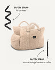 Beige teddy travel car dog bed, Le Noof