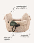 Beige Teddy Travel Car Dog Bed
