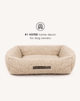 Beige teddy sofa dog bed, Le Noof