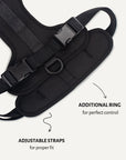 Black neoprene no-pull dog harness, Le Noof