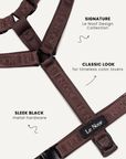 Brown jacquard step-in dog harness, Le Noof