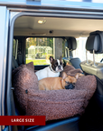 Brown Teddy Travel Car Dog Bed