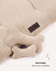 Beige Boucle Dachshund Floor Pillow