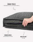 Grey boucle square dog bed, Le Noof