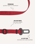 Maroon Red Jacquard Dog Seat Belt
