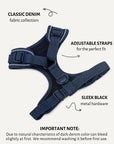 Dark Blue Denim Dog Harness
