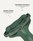 Green minimal no-pull dog harness, Le Noof