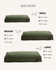 French Bulldog Green Boucle Square Dog Bed
