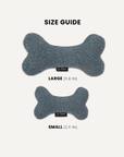 Blue boucle bone dog toy in two sizes, Le Noof