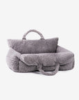 Large teddy dog car seat that converts in a bed