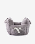 Grey Dog Car Seat and Dog Bed side viewwith side pockets for essentials