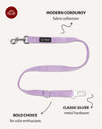 Lavender corduroy dog seatbelt, Le Noof