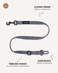 Light blue denim dog seatbelt, Le Noo