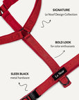 Maroon Red Jacquard Step-In Dog Harness