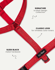 Red jacquard step-in dog harness, Le Noof