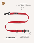 Red jacquard dog seatbelt, Le Noof