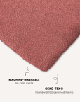 Dusty pink boucle floor dog pillow, Le Noof