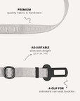 Grey jacquard dog seatbelt, Le Noof