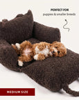 Brown Teddy Travel Car Dog Bed