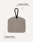Brown herringbone dog treat pouch back view, Le Noof