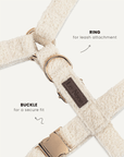 Cream white and gold teddy step-in dog harness, Le Noof