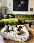 Beige teddy sofa dog bed, Le Noof