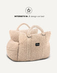 Beige Teddy Travel Car Dog Bed