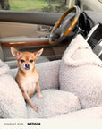 Beige Teddy Travel Car Dog Bed