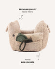 Beige Teddy Travel Car Dog Bed