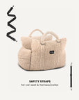 Beige Teddy Travel Car Dog Bed