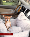 Beige Teddy Travel Car Dog Bed