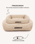 Beige cozy teddy sofa dog bed, Le Noof