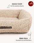 Beige teddy fabric sofa dog bed, Le Noof