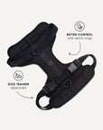 Black adjustable no-pull dog harness, Le Noof
