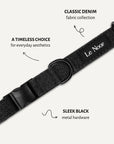 Black Denim Dog Collar