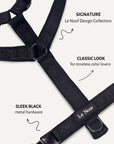 Black minimal jacquard step-in dog harness, Le Noof