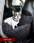 Black teddy travel car dog bed in the car, Le Noof