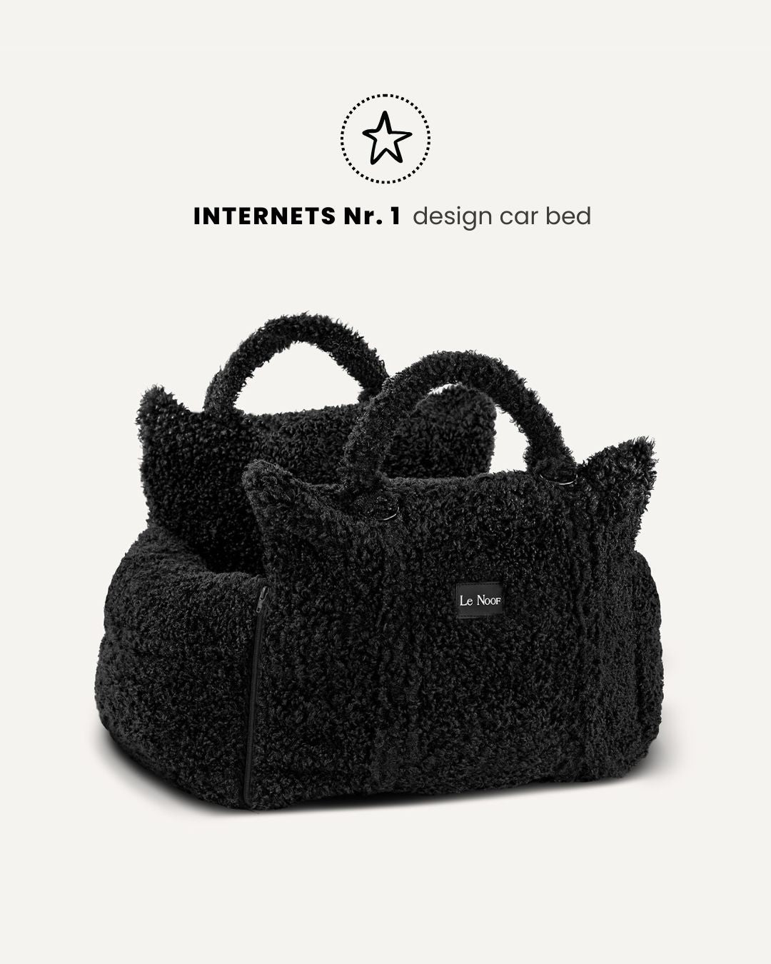 Black Teddy Car Dog Bed