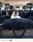 Black Teddy Travel Car Dog Bed