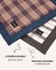 Blue and white plaid outdoor dog mat, Le Noof