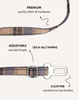 Blue plaid dog seatbelt, Le Noof
