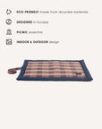 Blue plaid outdoor dog mat, Le Noof