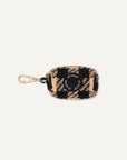 Brown checkered dog poop bag holder Le Noof