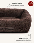 Brown luxe teddy sofa dog bed, Le Noof