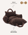 Brown Teddy Travel Car Dog Bed
